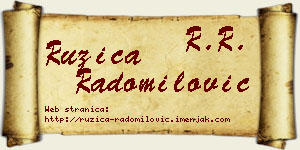 Ružica Radomilović vizit kartica